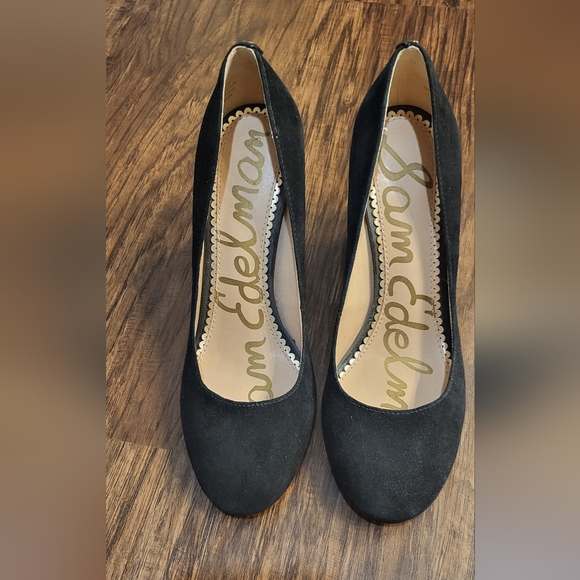 Sam Edelman Black Leather Stillsman Block Heel Pump Size 6 - Picture 3 of 9